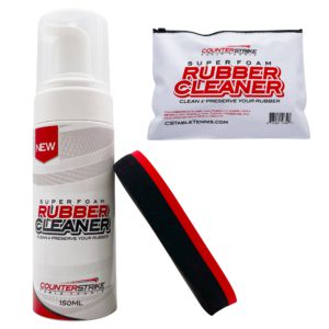 Super Foam Ping Pong Paddle Rubber Cleaning Kit | Includes: Super Foam Rubber Cleaner, Two-Sided Sponge, and Carrying Bag